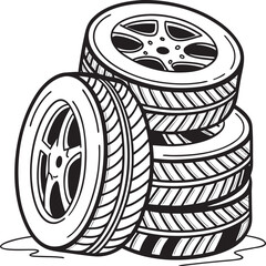 set of car wheels