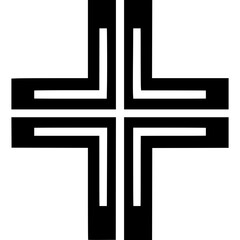 Fototapeta premium Cross Symbol: A minimalist design showcases a bold, graphic cross, perfect for representing faith, hope, and spirituality. Clean lines and striking contrasts create a visually impactful symbol.