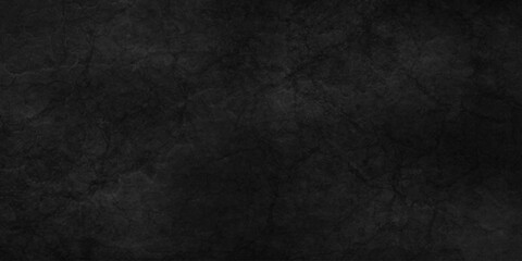 Fototapeta premium Dark black old wall paper grunge background. black blackboard and chalkboard texture. Dark black concrete wall texture element vintage grunge charcoal paint rough, distress backdrop background.