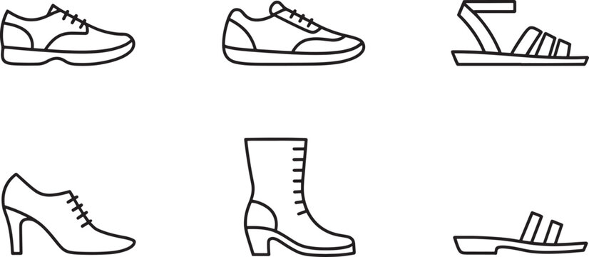 Footwear set shoe boot sandal heel