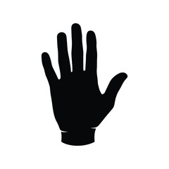Obraz premium Protective glove silhouette flat vector icon