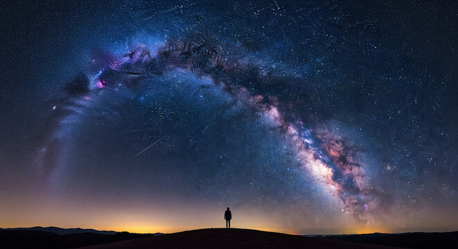 Stargazer Under the Milky Way: A Cosmic Night Sky Adventure