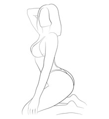 Woman bikini vector image