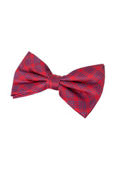 Red and Blue Plaid Bow Tie Isolated on White Background, Classic Men&rsquo;s Fashion Accessory