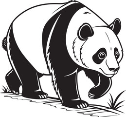 panda bear with a flower