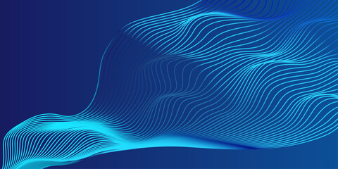 Dynamic wave of glowing dots. Futuristic dot wave of bright particles. Weave effect. Futuristic background for presentation design. 