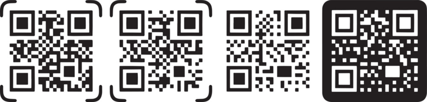 Qr code black white background barcode scan