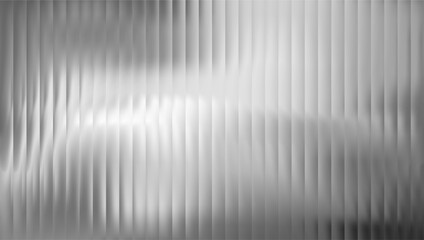 Ribbed metal glass with 3D texture effect, abstract fluted panel vector background, striped gradient and ripple blur © sabelskaya