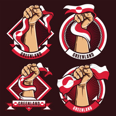 Strong Hand Gripping Greenland National Flag
