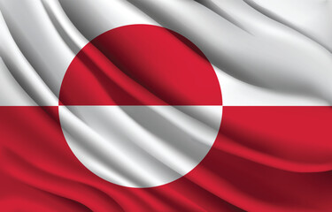 Greenland National Symbol with Realistic Motion Effect