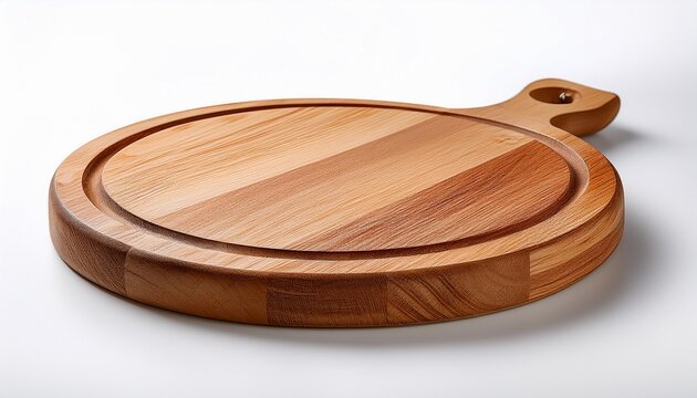 wooden cutting board on white background