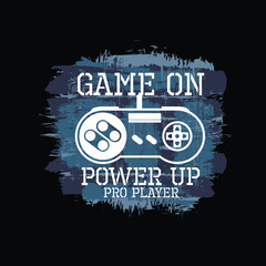 Game on power up player game pad  grunge graphic design.eps © Saranya