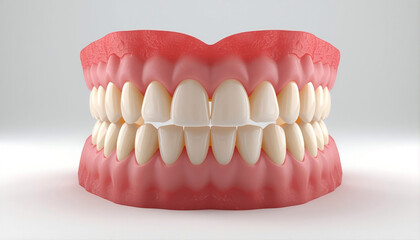 Obraz premium Complete Denture Teeth Model Isolated on White Background