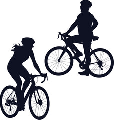 Obraz premium silhouette of a cyclist