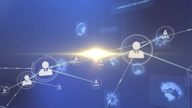 Golden flare pulsing, sparking hub zooming, user nodes appearing, connecting, mapping org network