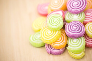 Assortment of colorful fruit jelly candy