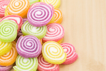 Assortment of colorful fruit jelly candy