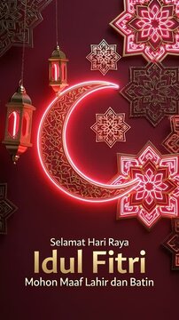 Eid Mubarak Greeting Card Design.