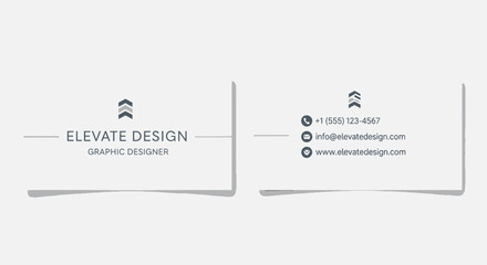 Business Card Design with Elevate Design Logo.