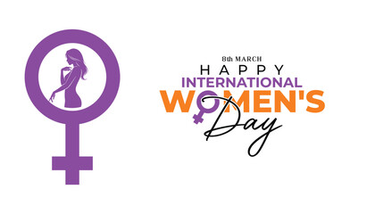 Celebrating international women's day with purple and orange logo