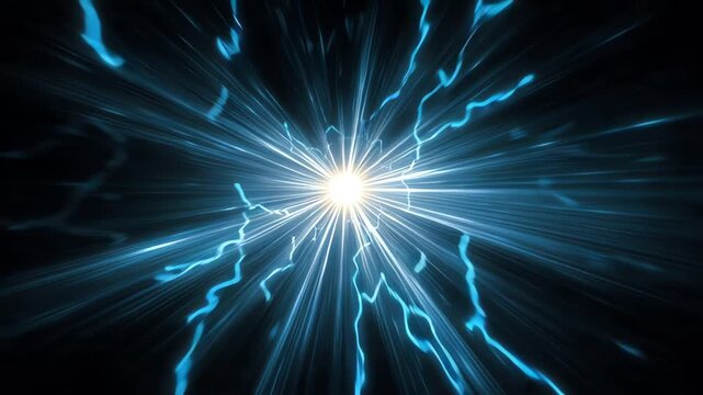 Electricity energy light beam burst.