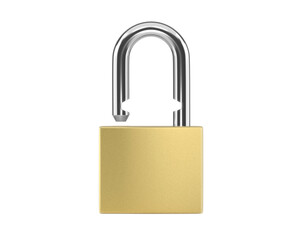 Naklejka premium Locked Golden Padlock on the white background