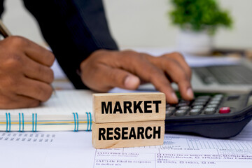 market research concept with financial reports calculator and business analysis for strategy...