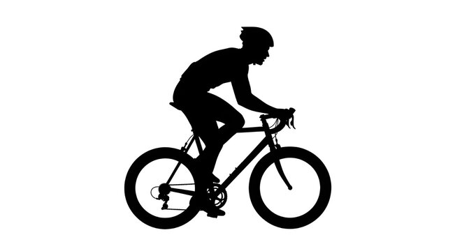 A man is riding a bicycle with a helmet on