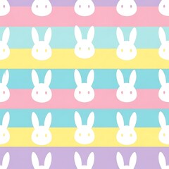 Fototapeta premium Seamless Pastel Bunny Pattern