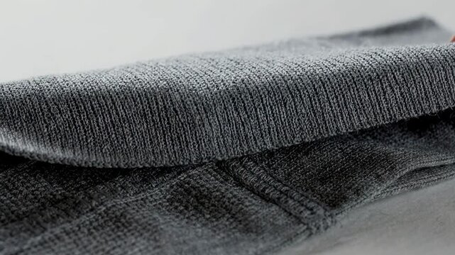 Medium shot of knitted swatches with flatlock seams showcasing contrasting thread colors for underwear prototype samples highlighting seam durability and design detail.