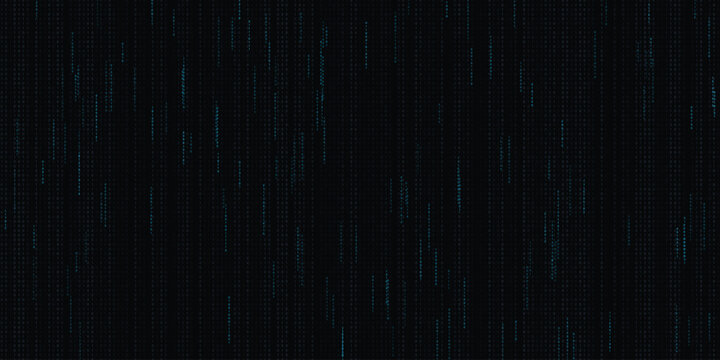 Dark digital rain background vector with glowing vertical data lines abstract futuristic technology texture for cyber network interface modern sci fi wallpaper and tech design use