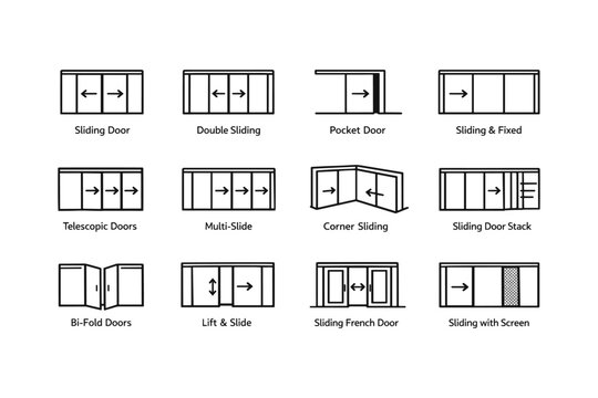 Types of sliding doors: design, functionality, and versatility illustrated