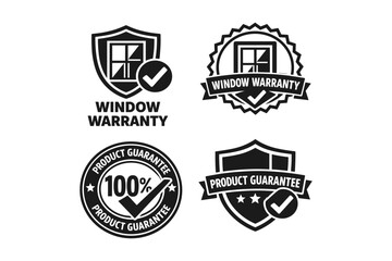 Obraz premium Window warranty and product guarantee badge set