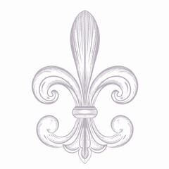 Antique vector hand drawn fleur de lis illustration in vintage style  © Mary fleur
