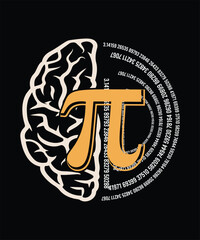 PIE AND BRAIN MIXED VINTAGE TSHIRT DESIGN