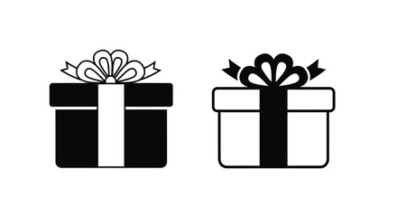 Two gift boxes with bows a striking black and white silhouette © MDFaruk