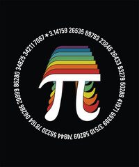 PIE COLORING VINTAGE TSHIRT DESIGN