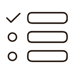 Obraz premium Checkmark and blank line icons in black on for design use
