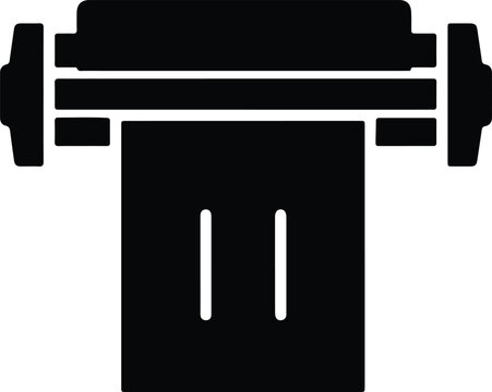 silhouette of a printing press machine for graphic design vector design