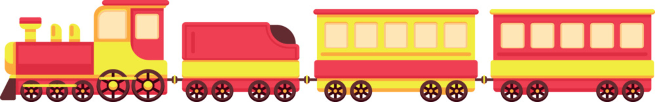 Train cargo and passenger kid toy cartoon icon