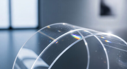 Acrylic sheet bending light in a clean tech abstract scene