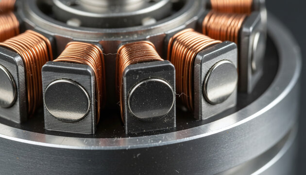 Brushless gimbal motor winding macro with copper wire coils