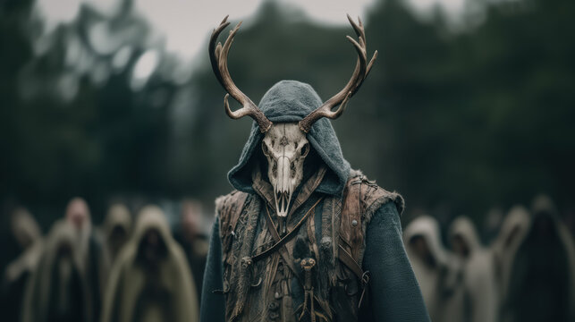 Evil king of the enchanted forest, creature with deer's antlers