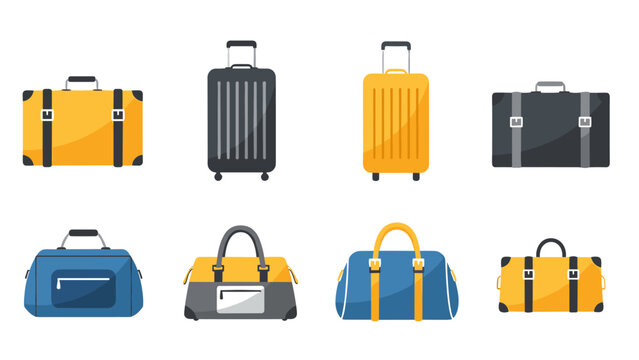 Variety of travel bags in modern flat design