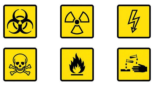 Hazardous Material Labels and Chemical Risk Icons