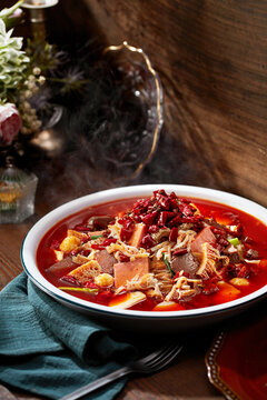 Homemade Chinese dish, Sichuan-style spicy blood curd, Mao Xue Wang 