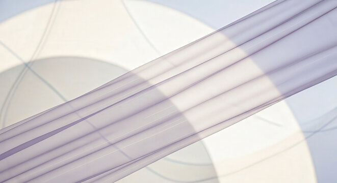 Minimal abstract background with translucent stretched fabric