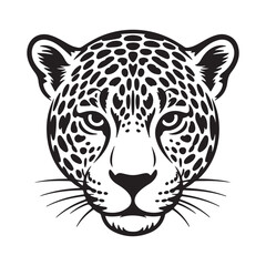 Fototapeta premium Jaguar face icon silhouette illustration clean vector file for logos