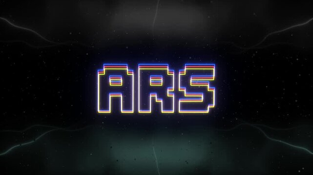 ARS Neon text with retro background