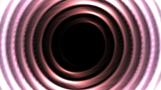 A mesmerizing circular pattern with concentric rings in shades of pink and black